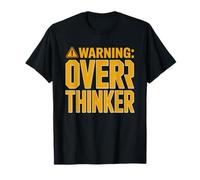 Warning Overthinker Approach Caution Minimalist Humor T-Shirt