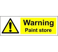 Warning paint store Safety sign - Self adhesive sticker 300mm x 100mm