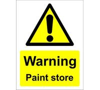 Warning Paint Store Sign - Self Adhesive Vinyl 200mm x 150mm