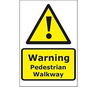 Warning Pedestrian Walkway Foamalux PVC Plastic sign - 15 x 20 cm | UK-Made with Renewable Energy | Low Carbon Footprint