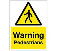 Warning Pedestrians Self Adhesive Vinyl Sign
