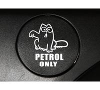 Warning Petrol Only Funny Cat Vinyl Decal Sticker Car Vehicle Fuel White