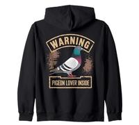 Warning Pigeon lover inside vintage Pigeon Pigeons Zip Hoodie