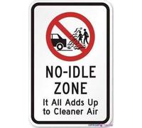Warning Plaque Metal Tin Signs No Idle Zone It All Adds Up To Cleaner Air 8''x12'' Decor Metal Aluminum Sign Wall Office For Outdoor & Indoor