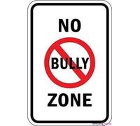 Warning Plaque No Bully Zone Sign Courtyard Decoration, Office For Outdoor & Indoor 8 X 12 Inch