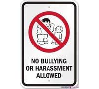 Warning Plaque No Bullying Or Harassment Allowed (with Graphic) Metal Tin Signs Wall Art Decor Safety Warning For Outdoor & Indoor Office 8 X 12 Inch