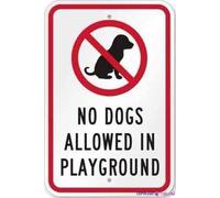warning plaque No Dog Allowed In Playground Metal Tin Sign Wall Art Decor Safety Warning Signs For Outdoor & Indoor office Sign Yard Signs