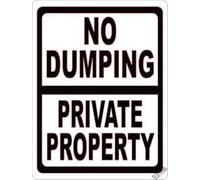 Warning plaque no dumping private property prevent illegal garbage disposal on land sign courtyard decoration,for outdoor & indoor for outdoor & indoor 8×12 INCH