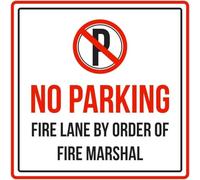 Warning Plaque No Fire Lane By Order Of Fire Marshal Commercial Square Square/Round Metal Sign 12x12 inch
