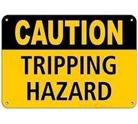 Warning Plaque Wall Decor Caution Tripping Hazard Slip And Trip Warning Hazard Ironer Painting Tin Sign Aluminum Metal Tin Signs 8 X 12 Inch