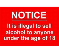 Warning Plaque Wall Decor It is Illegal to Sell Alcohol Anyone Under 18 Sign Courtyard Decoration Workplace Outdoor & Indoor Safety 8"x12"
