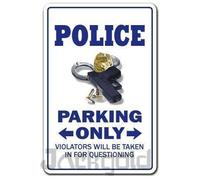 Warning plaque wall decor police parking officer cop cops law gift funny patrolman detective warning sign courtyard decoration office sign outdoor & indoor safety aluminum sign 8×12 INCH