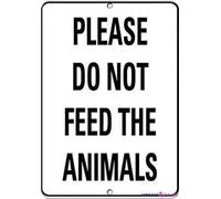 Warning please do not feed the animals activity farm sign outdoor security farm yard warning decoratives metal aluminum sign 8×12 INCH
