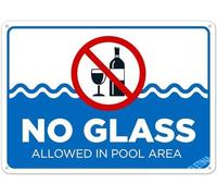 Warning,Pool Rules Sign,No Glass Allowed in Pool Area Sign Pool Safety Signs 8"X12" Metal Aluminum Signs
