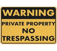 Warning Private Property No Trespassing Metal Tin Sign Aluminum Warning Signs For Indoor & Outdoor Yard Lawn Sign Home Decor 12x16 inch