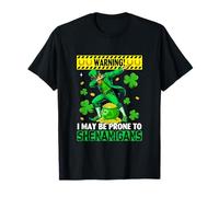 Warning Prone to Shenanigans Patrick's Day Dabbing Irish Man T-Shirt