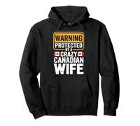 Warning Protected By A Crazy Canadian Wife Husband Pullover Hoodie