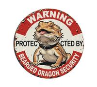 Warning Protected By Bearded Dragon Security Vintage Metal Tin Sign