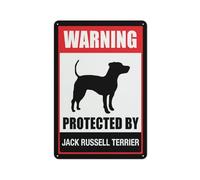 Warning Protected By Jack Russell Sign Sign, 8 X 12 Grade Reflective Sheeting Rust Free Aluminum, Weather Resistant, Waterproof, Easy To Mount