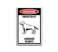 Warning Protected By Labrador Security Metal Tin Dog Signs For Home Wall Decor 12 X 8 Inches