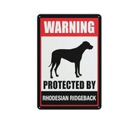 Warning Protected By Rhodesian Ridgeback Sign Safe Sign, Signs Outdoor, 12 X 8 In, Sign For Home, Business, Driveway Alert
