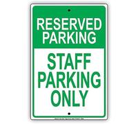 Warning Reserved Parking Staff Parking Only Sign 12X8 Inches Aluminum Metal Tin Signs