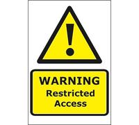 Warning Restricted Access self-adhesive vinyl sign - 15 x 20 cm