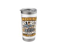 Warning Retired Mechanic Knows Everything Humor Stainless Steel Insulated Tumbler