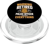 Warning Retired Police Officer Knows Everything Pride PopSockets PopGrip for MagSafe