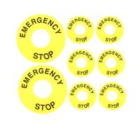 Warning Ring Sticker Pvc Yellow Mm 8pcs Emergency Stop Button