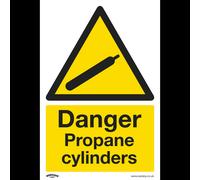 Warning Safety Sign - Danger Propane Cylinders - Rigid Plastic - Pack of 10