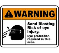 Warning Sand Blasting Risk Of Eye Injury Retro Metal Tin Sign 8X12 inches