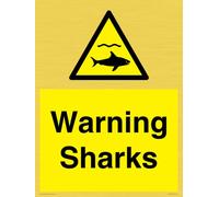 Warning sharks Sign - 300x400mm - A3P