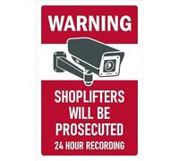 Warning, shoplifters will be prosecuted, safety sign - 1mm flexible Plastic sign (300mm x 200mm)