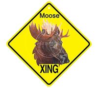 Warning Sign 12X12 Inches Moose Xing Funny Vintage Retro Metal Tin Sign Poster For Restaurant Cafe Kitchen Home Garage Decorativeg Sign Aluminum Tin Sign