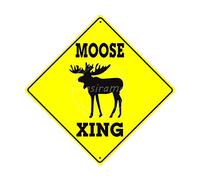 Warning Sign 12X12 Inches Moose Xing Funny Vintage Retro Metal Tin Sign Poster For Restaurant Cafe Kitchen Home Garage Decorativeg Sign Aluminum Tin Sign