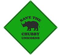 Warning Sign 12X12 Inches Save The Chubby Unicorns Vintage Metal Sign Wall Plaque Novelty Gift Aluminum Tin Sign