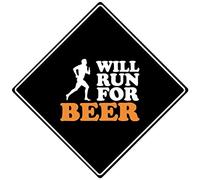 Warning Sign 12X12 Inches Will Run For Beer 1 Vintage Retro Metal Sign Aluminum Tin Sign