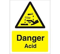 Warning Sign Acid Adhesive Vinyl 20 x 15 cm
