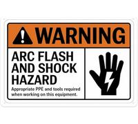 Warning Sign: Arc Flash and Shock Hazard, Vintage Electrical Security Metal Tin Sign; Suitable for Outdoor, Garage, Workshop, Factory 12x8 inch