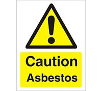 Seco Caution Asbestos Sign, 200mm x 300mm - 1mm Semi Rigid Plastic
