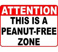 Warning Sign Attention Peanut Free Zone Sign Post for NutSafety Sign for Home Office Kitchen Bar Cafe Garden Farm Farmhouse Wall Decor 12x8 Inch