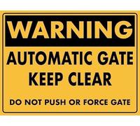 Warning Sign - Automatic Gate Do Not Push Or Force Gate Retro, Aluminum Metal Tin Sign, for Shop, Yard, Garage, Outdoor Decor, 12x16 inch