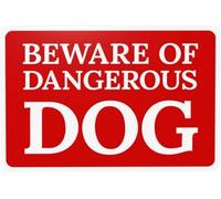 Warning Sign - Beware Of Dangerous Dog, Security Metal Sign, Serves As Wall Decor For Business, Office, Yard, Street, Road, Home To Caution Against Dangerous Dogs, 12X8 Inch