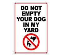Warning Sign Beware of Dog Do Not Empty Your Dog in My Yard Caution Tin Signs for Bathroom 8x12 Inch
