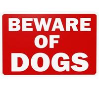 Warning Sign - Beware Of Dog, Warning Sign, Security Metal Sign, Fits As Wall Decor For Business, Office, Yard, Street, Road, Home To Alert Of Dogs With A Striking Red Background, 12X8 Inch