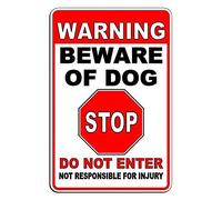 Warning Sign Beware of Dog Warning Stop Do Not Enter Caution Security Tin Sign Funny 8x12 Inch