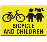 Warning Sign - Bicycle Zone, Aluminum Rust-Proof Safe Sign, for Residential Areas, Parks, Home, Business, Driveway Alerts, 12x8 inch