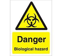 Warning Sign Biological Adhesive Vinyl 30 x 20 cm