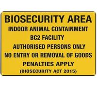 Warning Sign - Biosecurity Area Indoor Animal Containment Facility, Safe Sign For Outdoor Use, Perfect For, Business, Driveway To Communicate Containment Protocols And Support Biosecurity, 12X8 Inch
